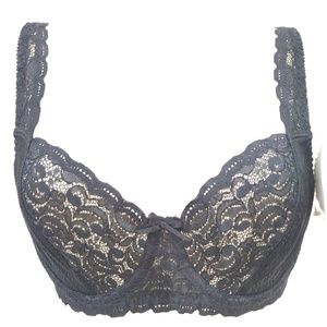 INGENUE  BLACK LACE UNDERWIRE BRA 34B NWT